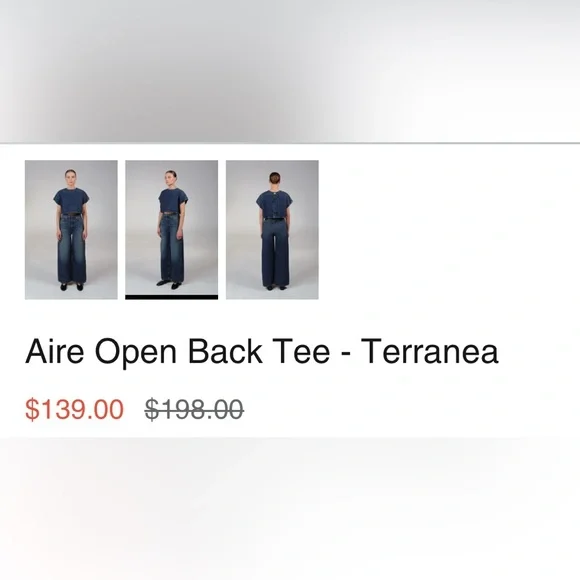 Etica Blue Crop Top - Aire Open Back Tee Terrance’s - Picture 3 of 5